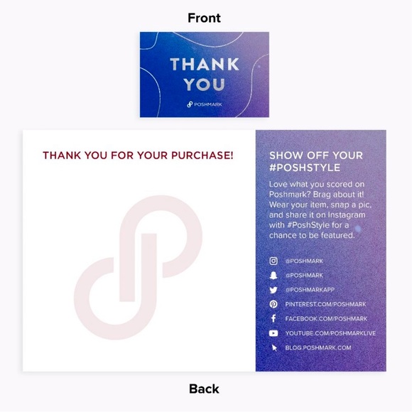 Poshmark Limited Edition 10th Birthday Thank You Cards - Blue - Picture 1 of 1
